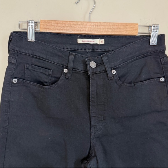 Levi’s Classic Straight Leg Black Jeans Mid Rise 90s Women’s Size 6 - Picture 5 of 12
